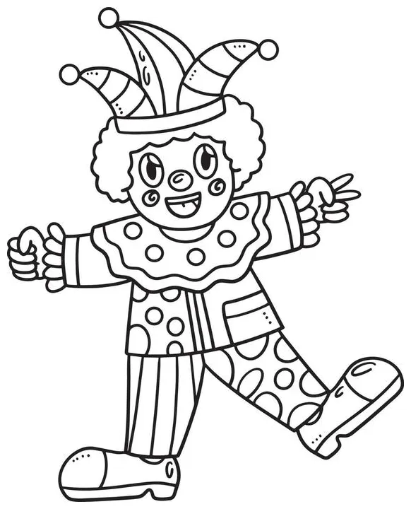 Clown coloring page vector art, icons, and graphics for