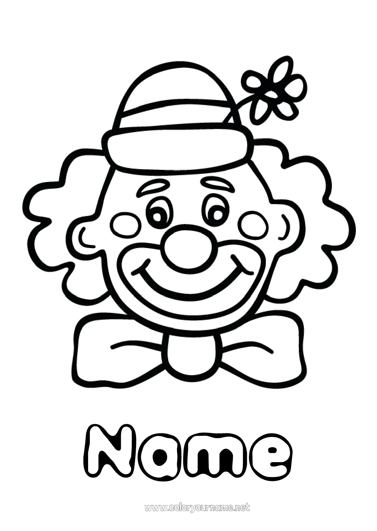 Coloring page no.783 clown carnival shrove tuesday