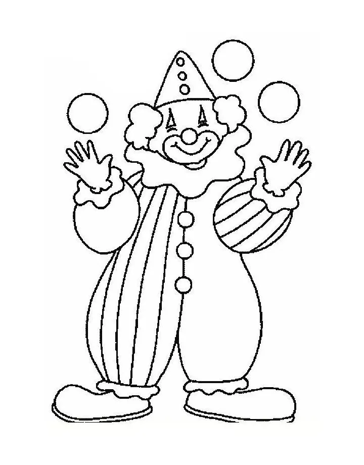 Circus clown coloring pages free printable pdf