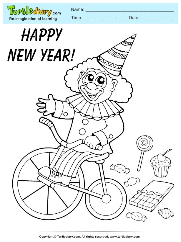 Carnival clown coloring sheet turtle diary
