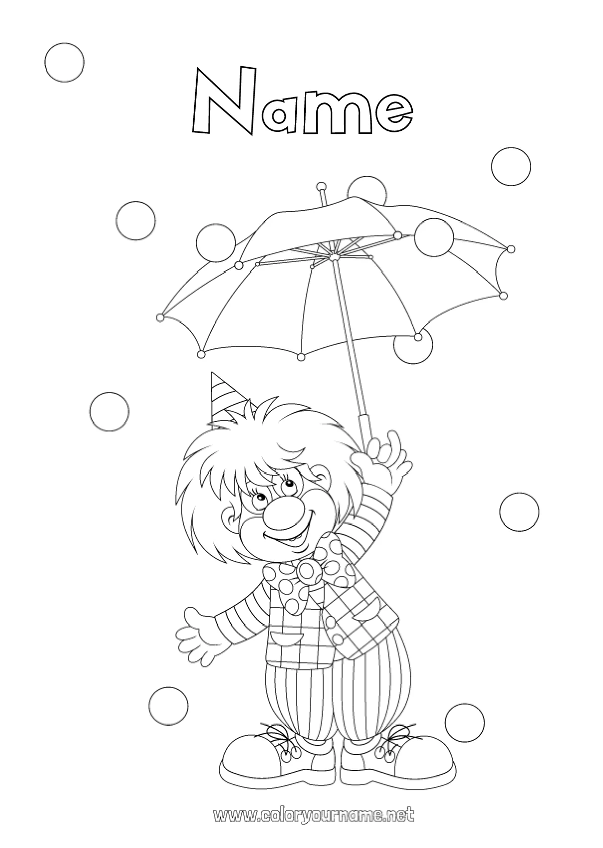Coloring page no.783 clown carnival shrove tuesday