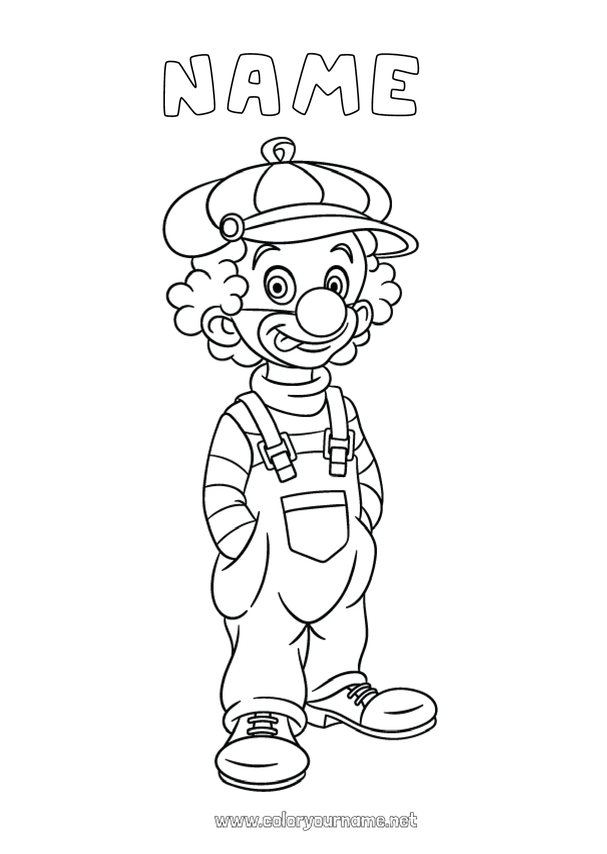Coloring page no.677 fancy dress clown carnival