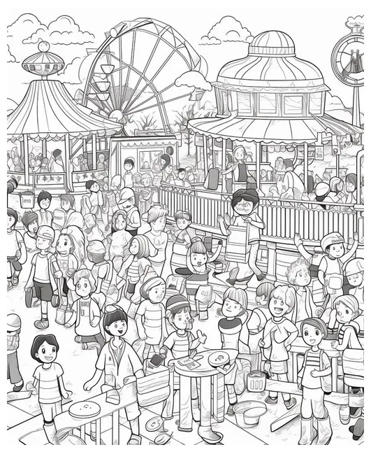 Carnival Rides Coloring Sheets Images - Free Download on Freepik