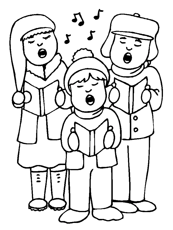 Kids-caroling- coloringkids