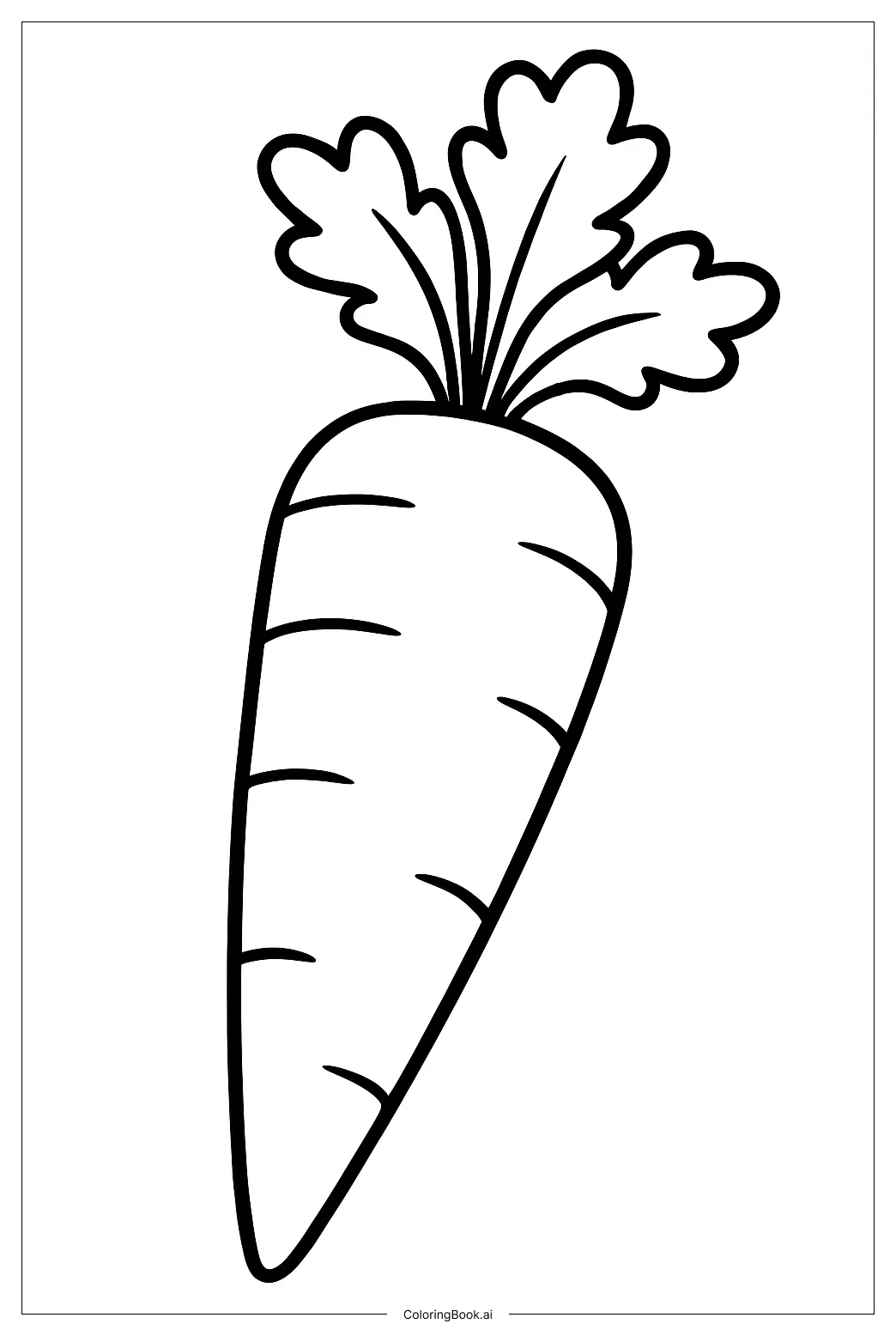 A single big carrot coloring page free pdf&png printable