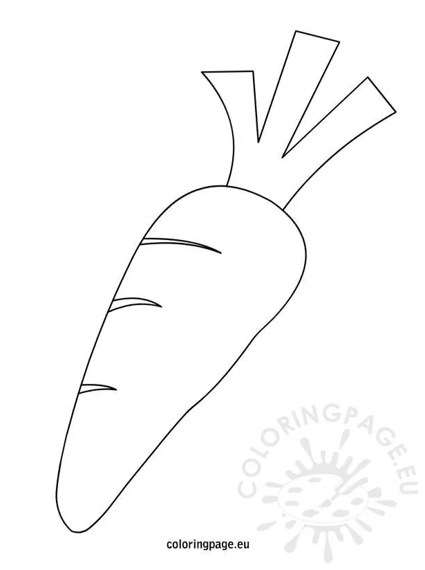 Black and White Carrot – Coloring Page