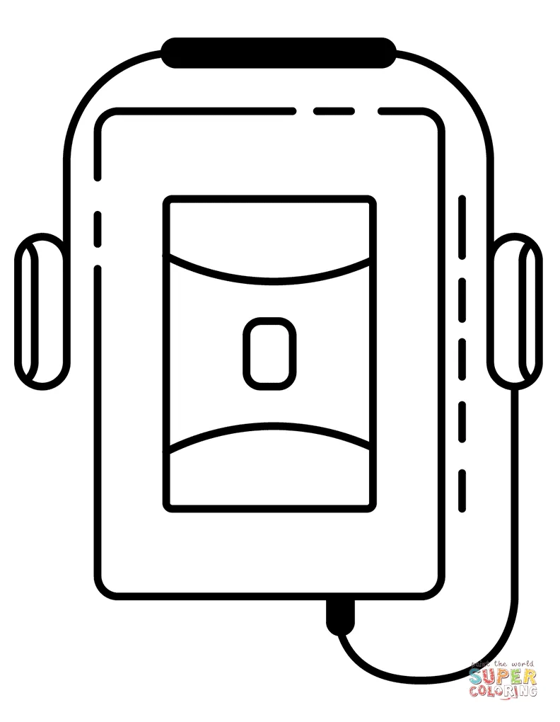Portable cassette player coloring page free printable coloring pages