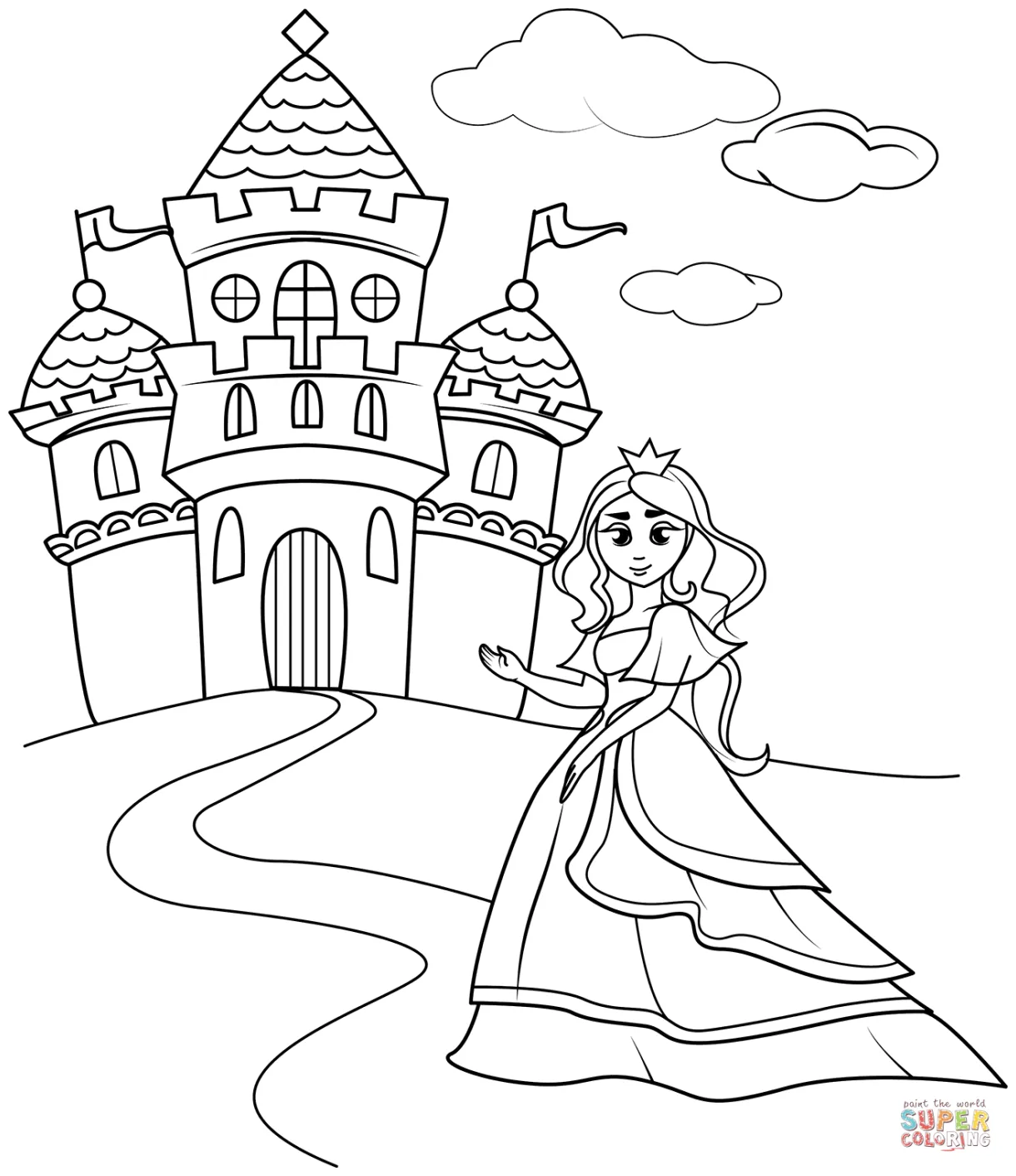 Princess free printable coloring pages