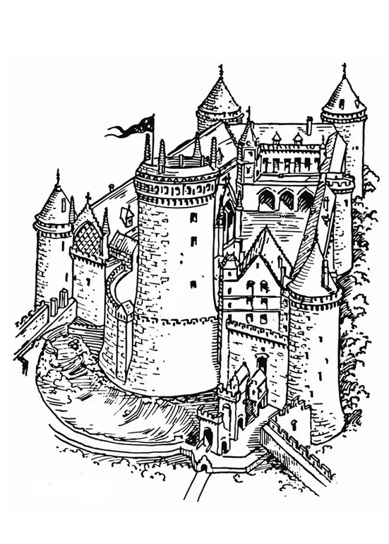 Coloring page castle free printables img 18464