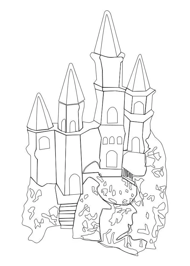 Coloring page castle free printable coloring pages img 18472