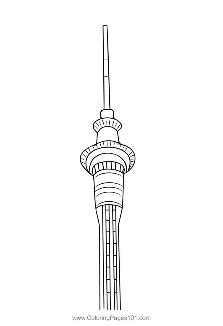Sky tower coloring page free printable for kids printable coloring page