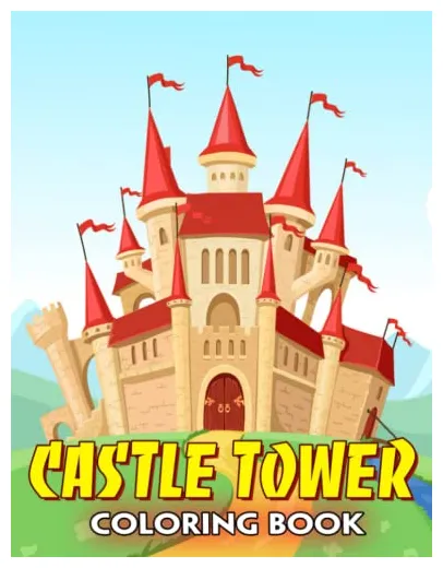 Castle tower coloring book cute and simple coloring book for kids ages