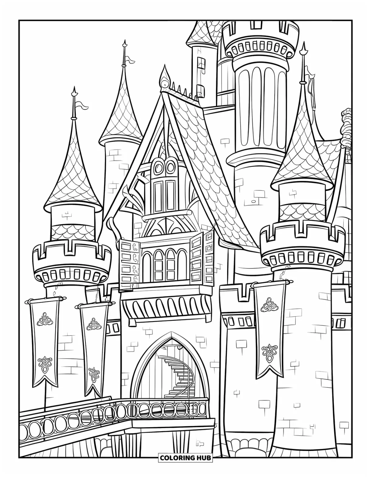 105+ castle coloring pages for kids & adults free printable pdfs