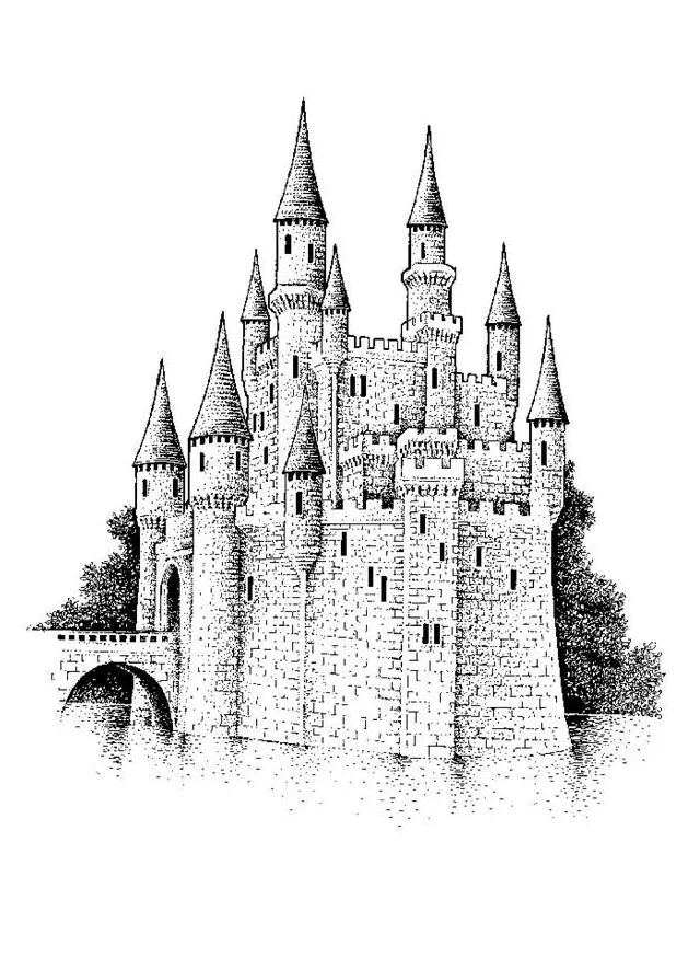 Coloring page castle free printables img 18467