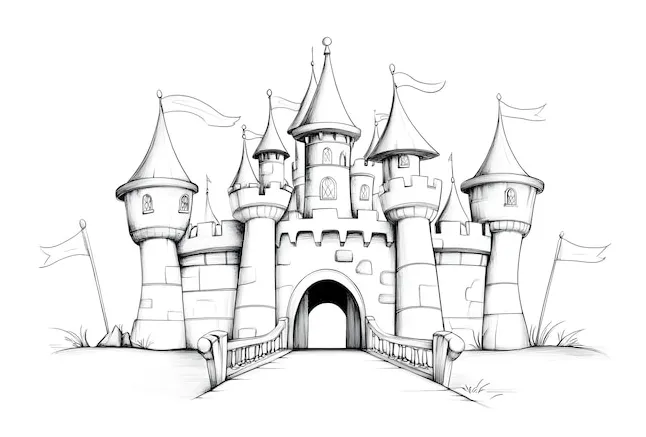 Page 3 coloring page with castle pictures freepik