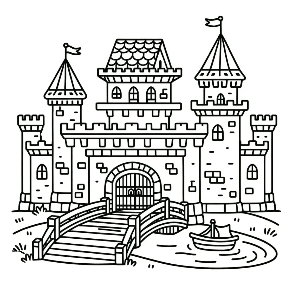 Castle drawbridge coloring pages [2025]