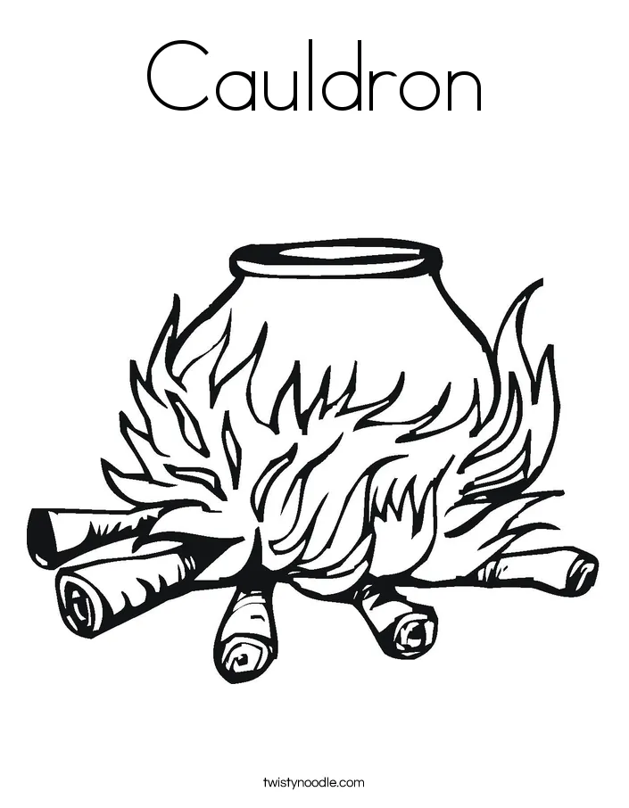 Cauldron Coloring Page - Twisty Noodle