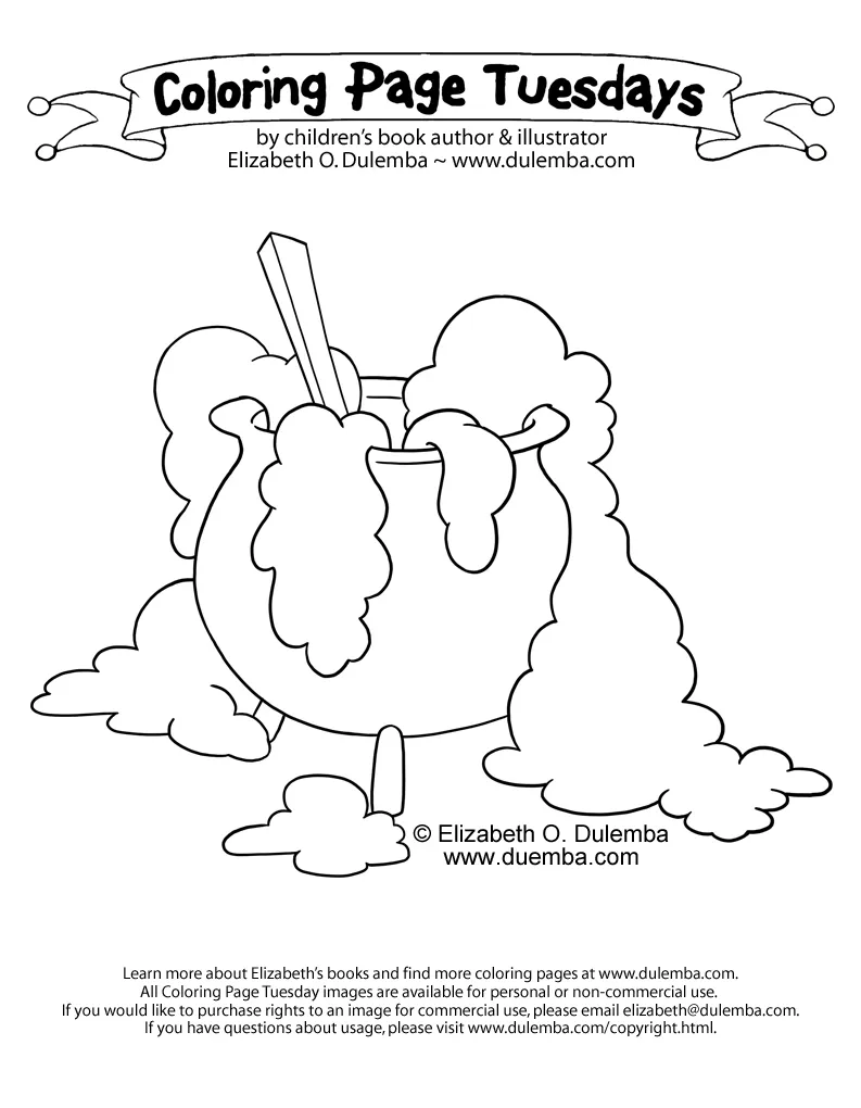 Dulemba coloring page tuesday bubbling cauldron