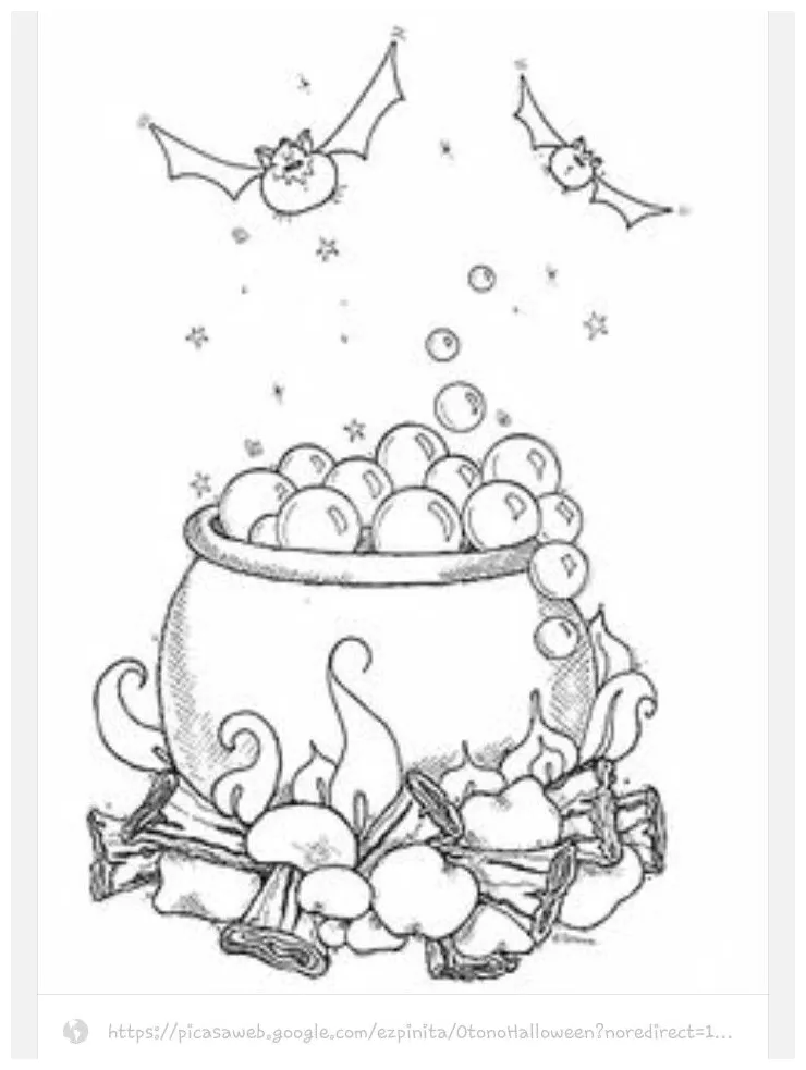 Printable cauldron coloring page