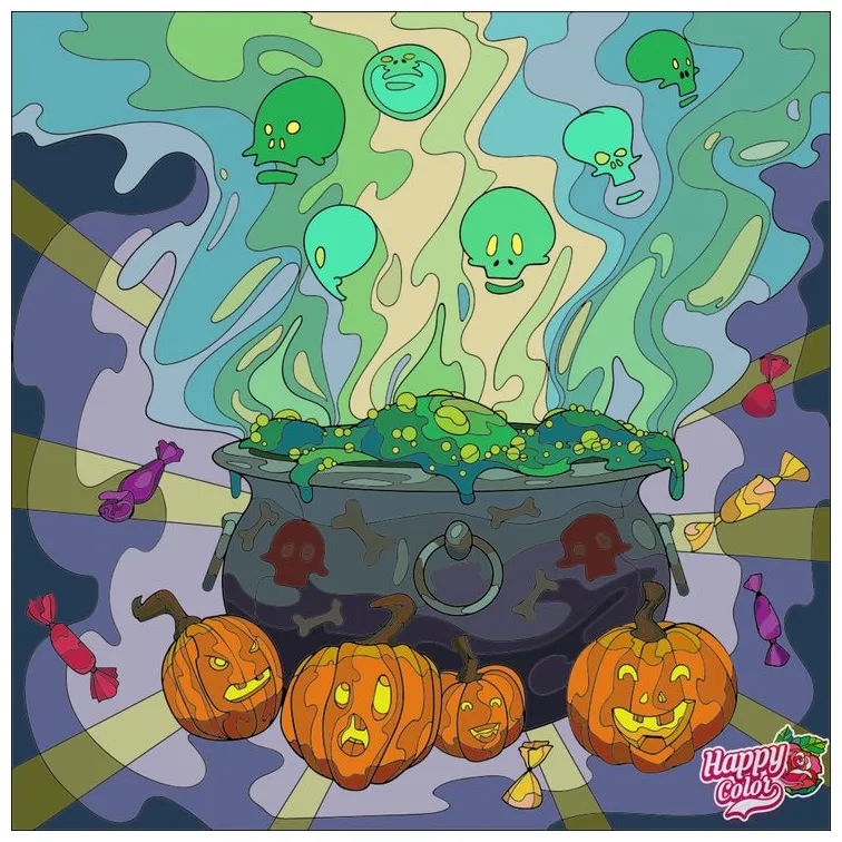 10/21/2019 bubbling cauldron april art, happy colors, coloring books