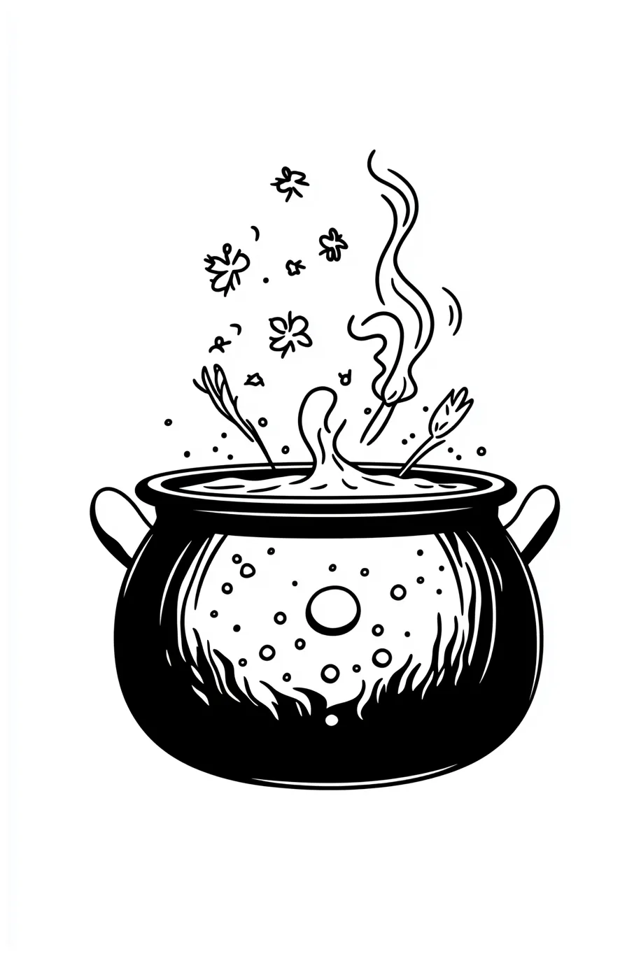 Cauldron Coloring Pages - Free Printable
