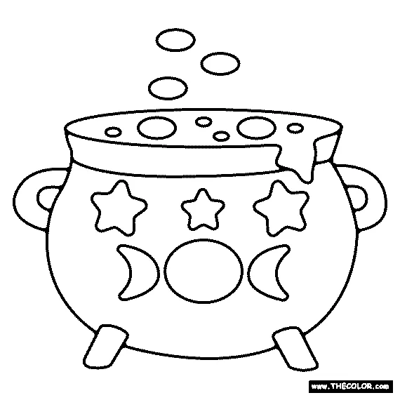 Cauldron coloring page