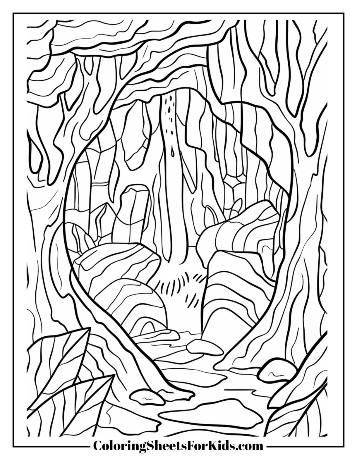 Cave coloring page coloring pages