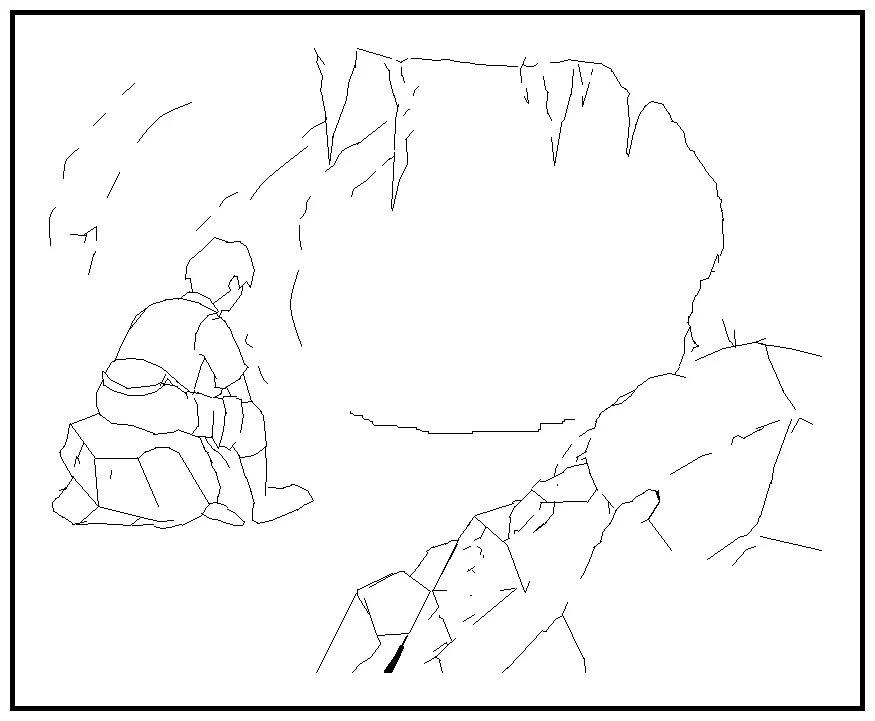 Cave scene free coloring pages