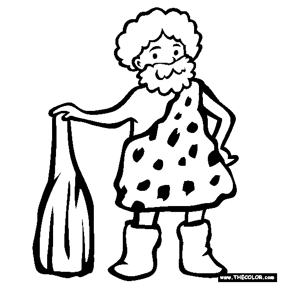 Halloween caveman costume online coloring page