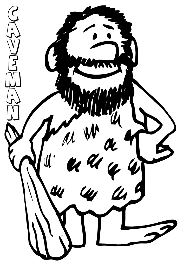Caveman coloring page