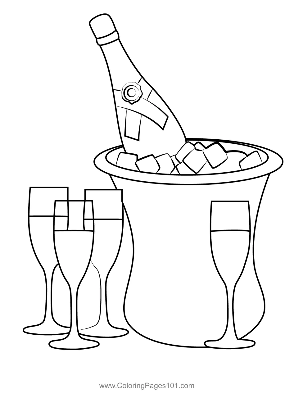 Celebration time coloring page for kids free drinks printable