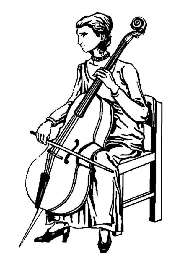 Coloring page cello free printables img 9348