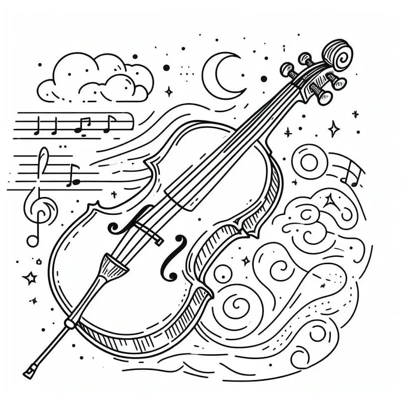 Nice Cello coloring page - Download, Print or Color Online for Free