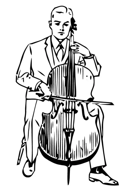 Coloring page cello free printables img 13293