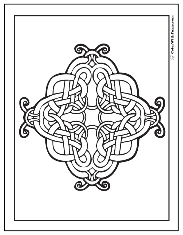 Celtic Cross Coloring Pages: Intricate Design