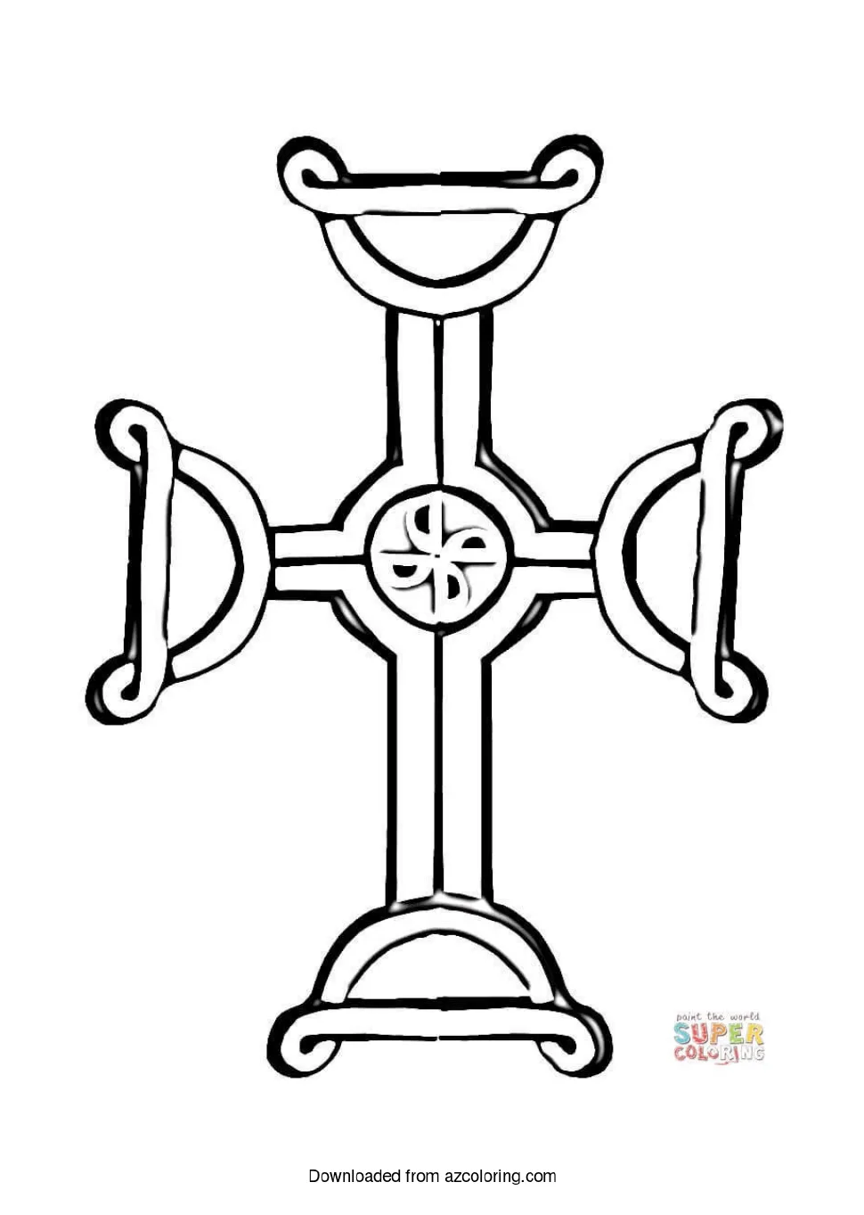 Celtic Cross Coloring Page Download Printable PDF | Templateroller
