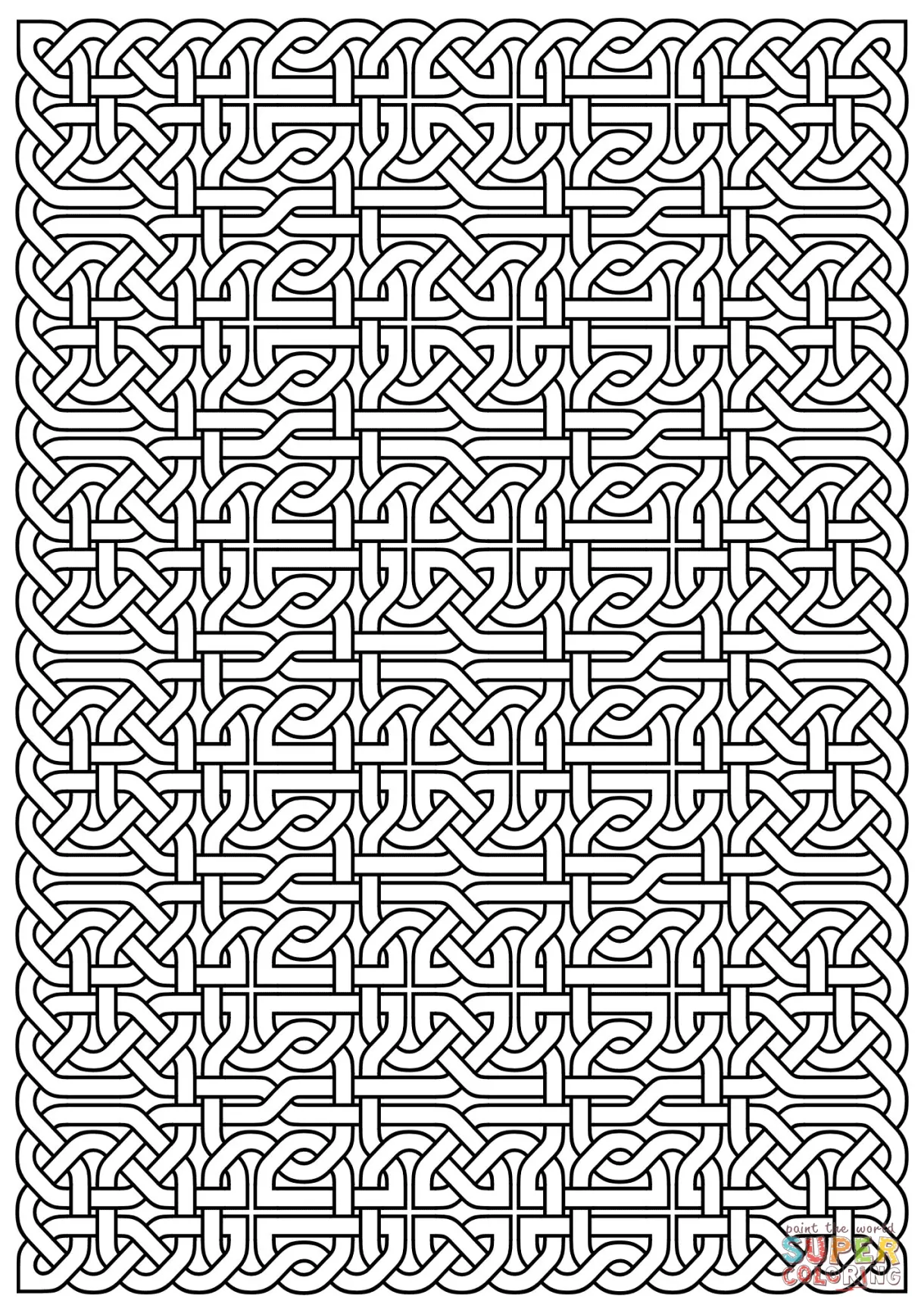 Celtic knot pattern coloring page free printable coloring pages