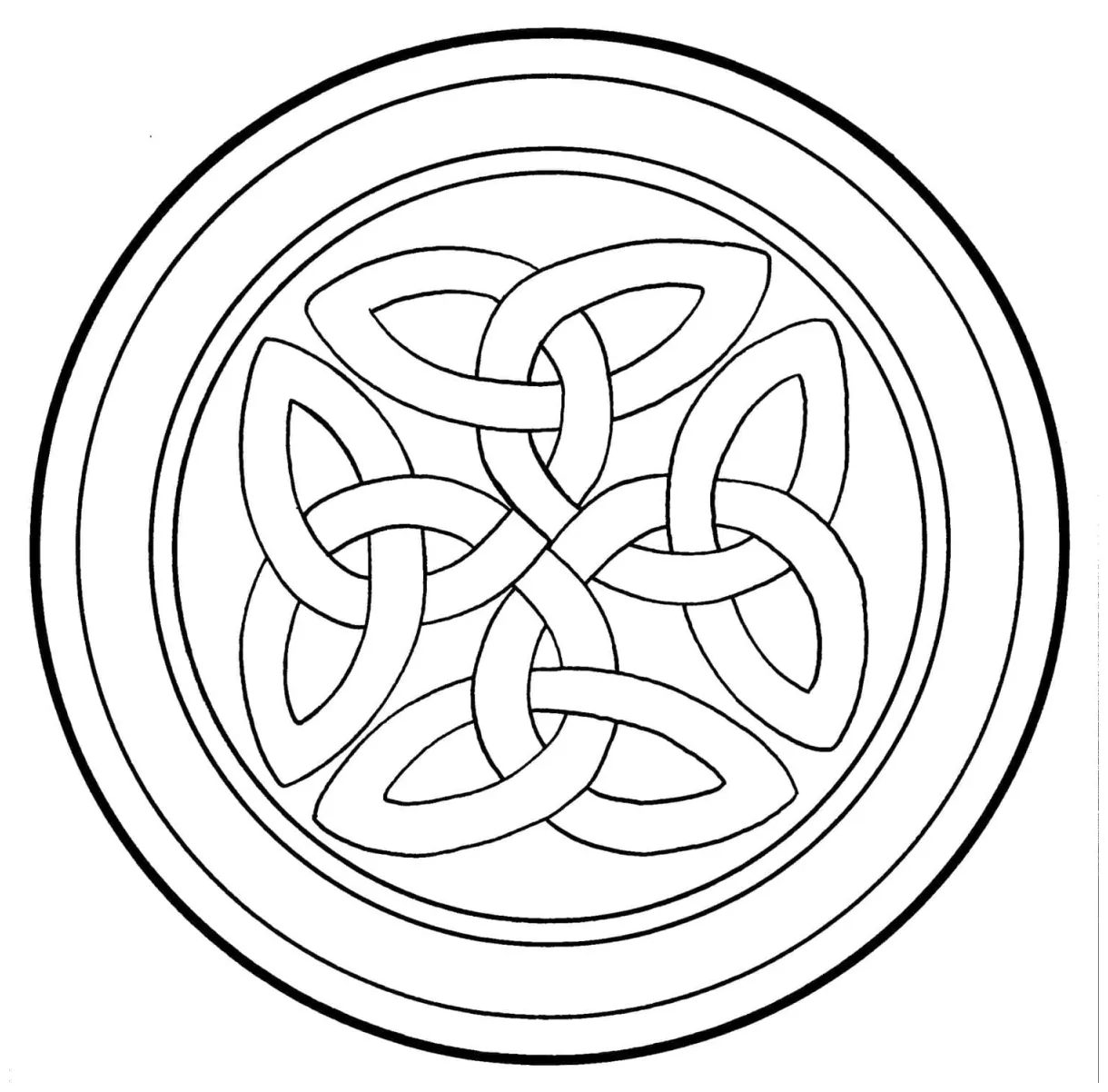 Celtic knot free coloring page download, print or color online for free
