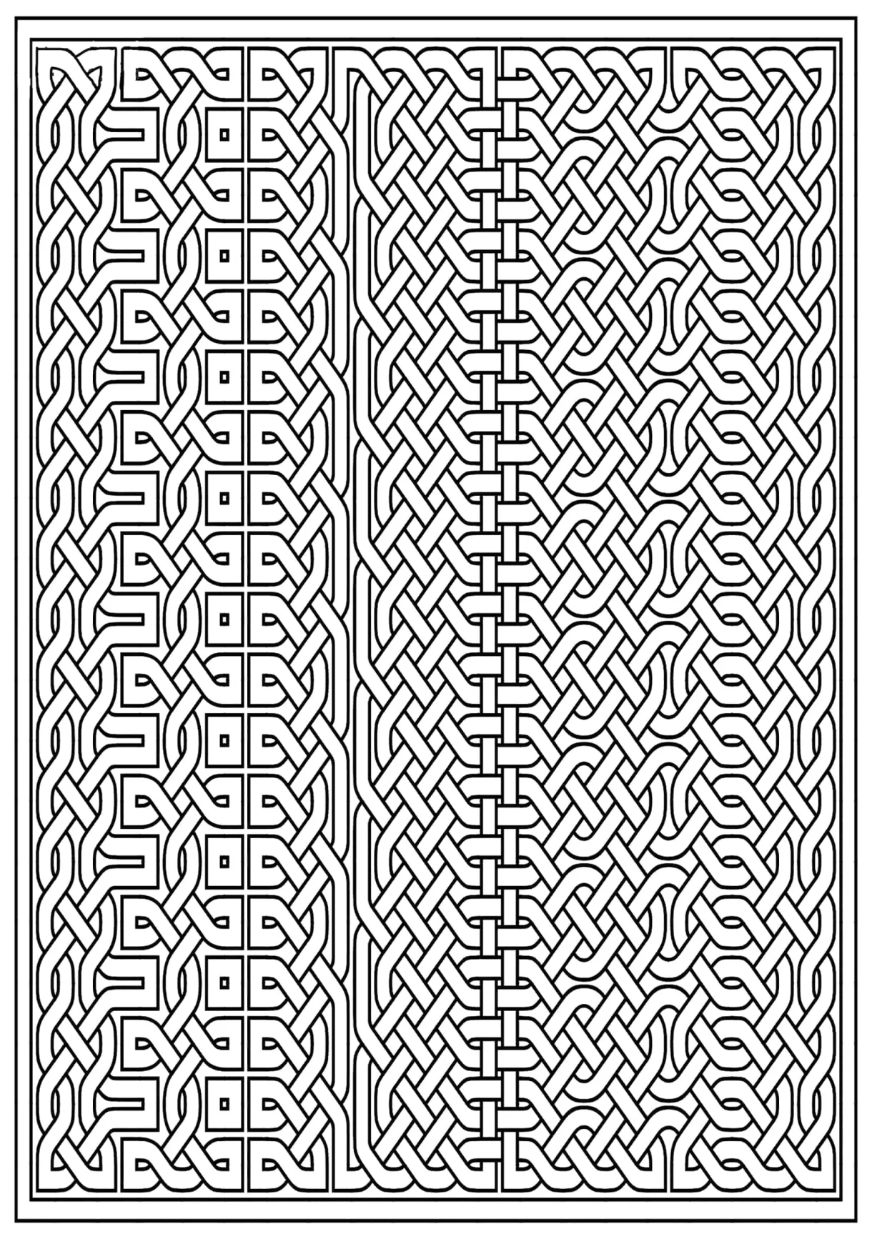 Celtic knot pattern coloring page download, print or color online for
