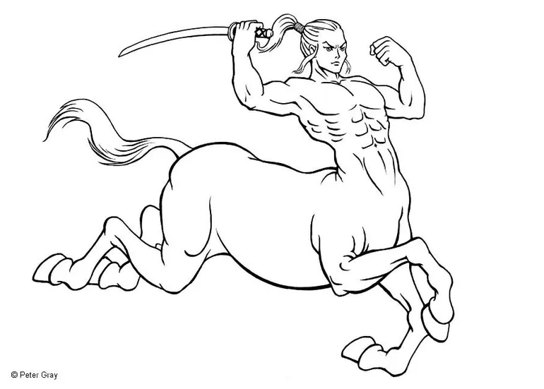 Coloring page centaur free printables img 7122
