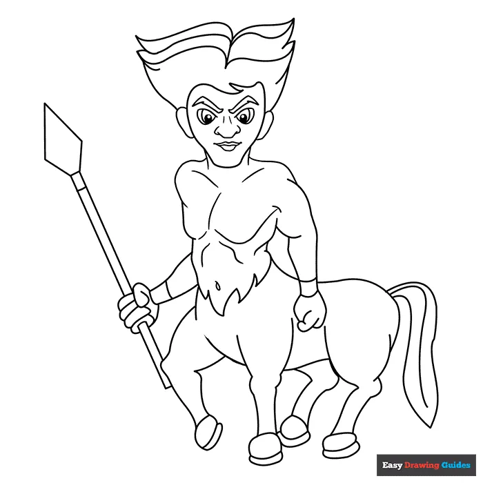 Centaur coloring page easy drawing guides