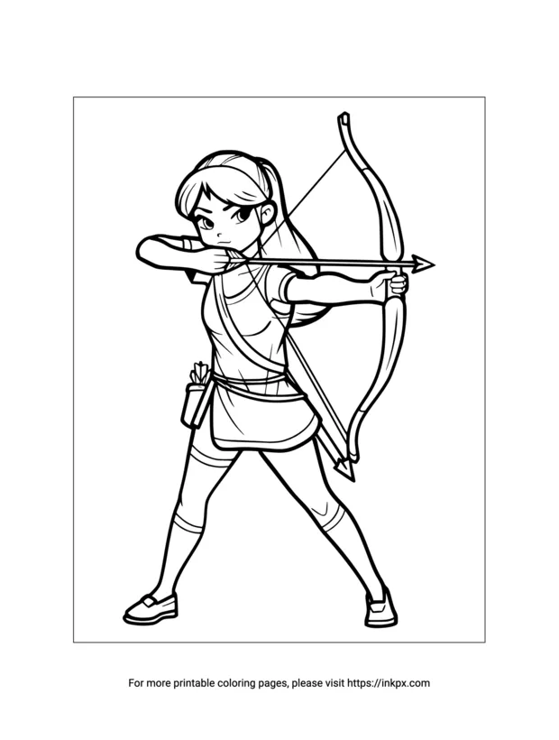 Printable archery coloring page · inkpx printable coloring page