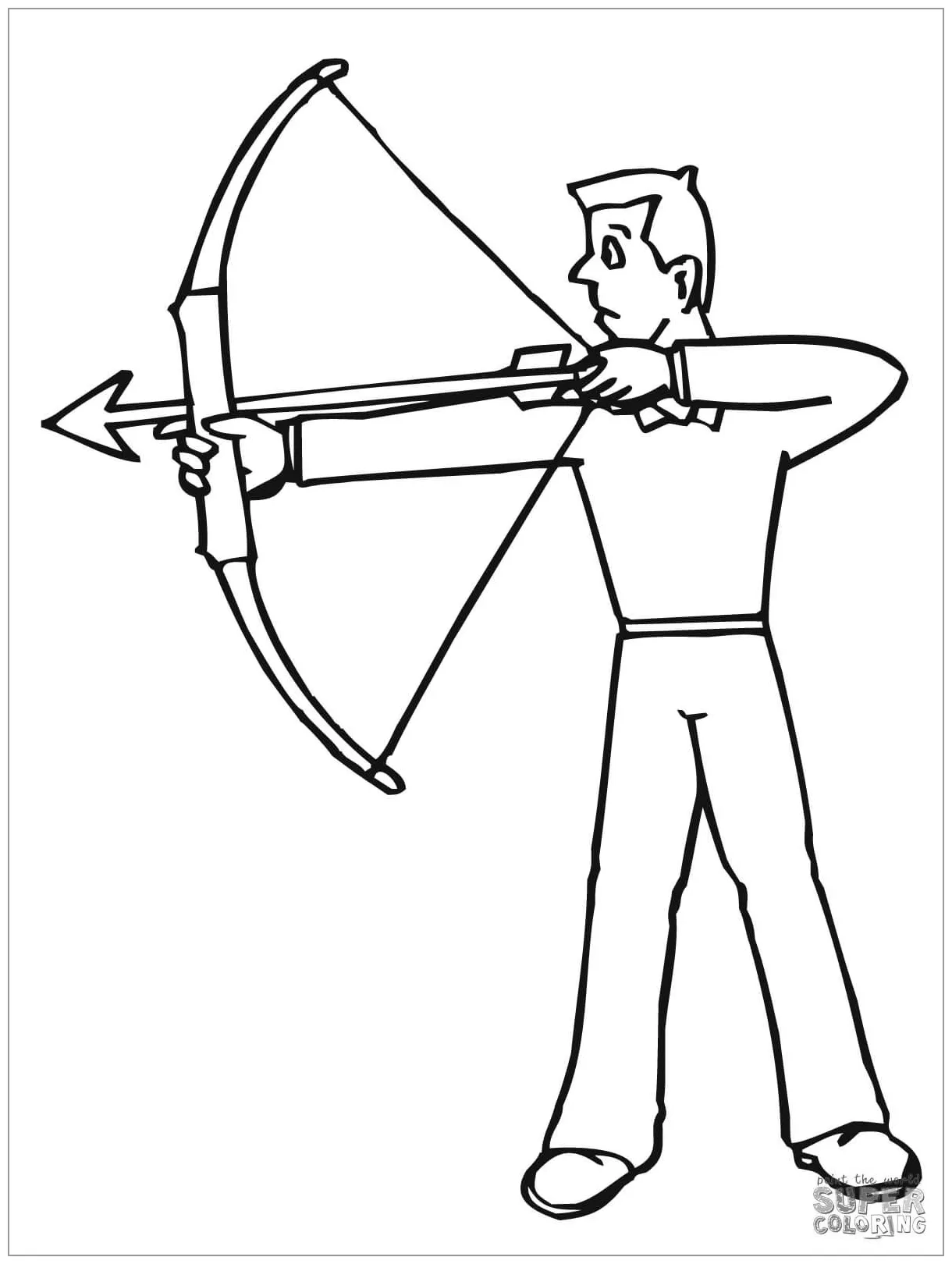 Archery coloring page for kids coloringbay printable coloring page