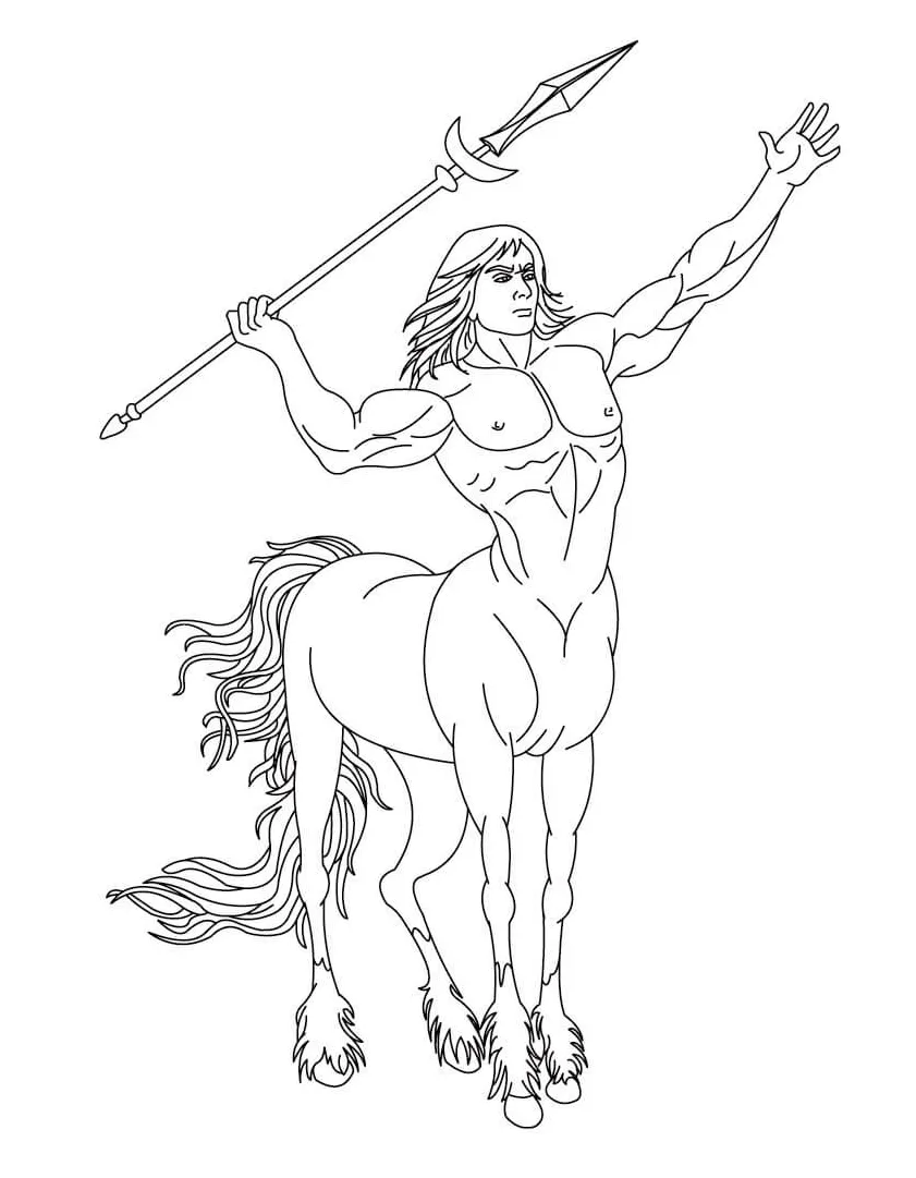 Simple centaur coloring page free printable coloring pages for kids