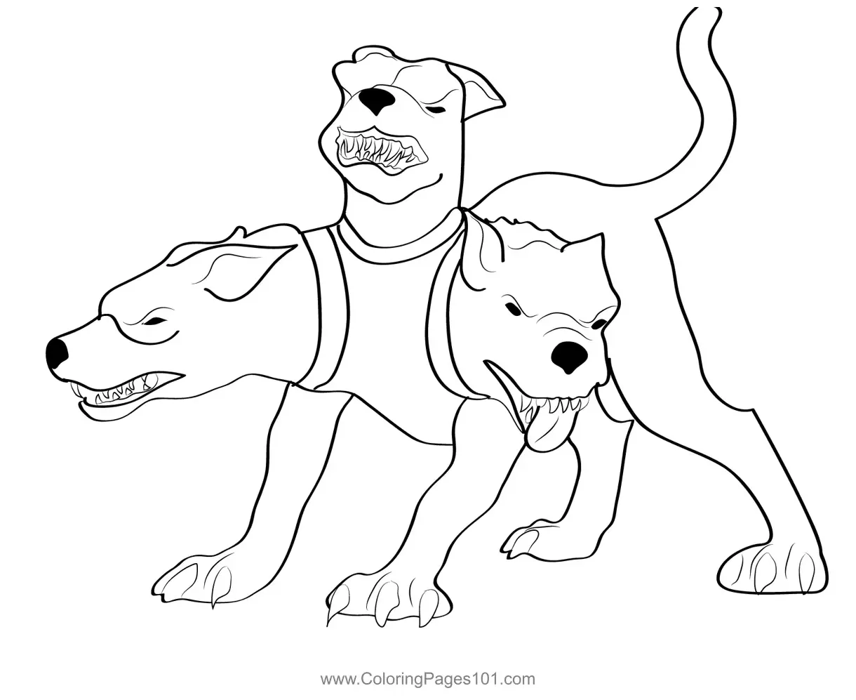 Cerberus 5 coloring page for kids free cerberus printable coloring