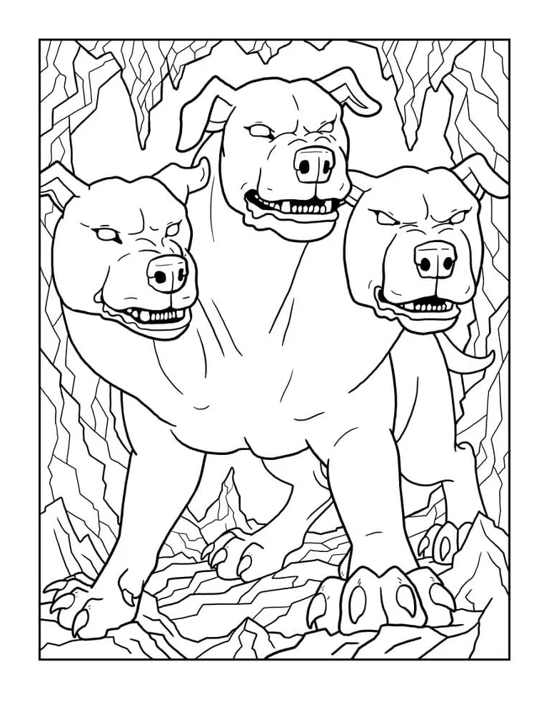 Cerberus 2 coloring page free printable coloring pages for kids