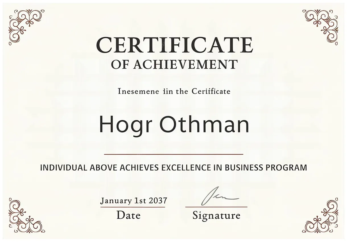 Premium vector a certificate for a of