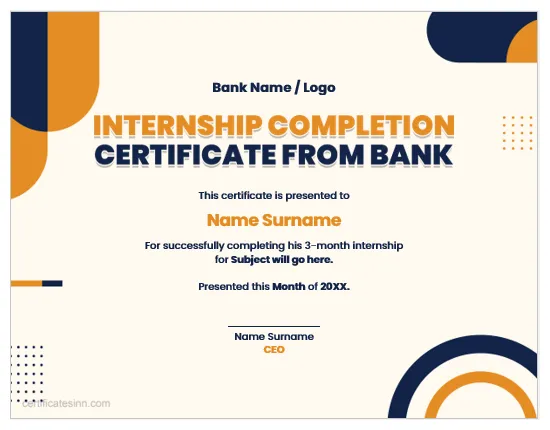Internship completion certificates for bank download edit