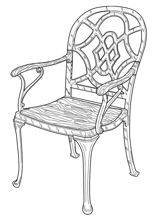 Coloring page chair free printables img 19101