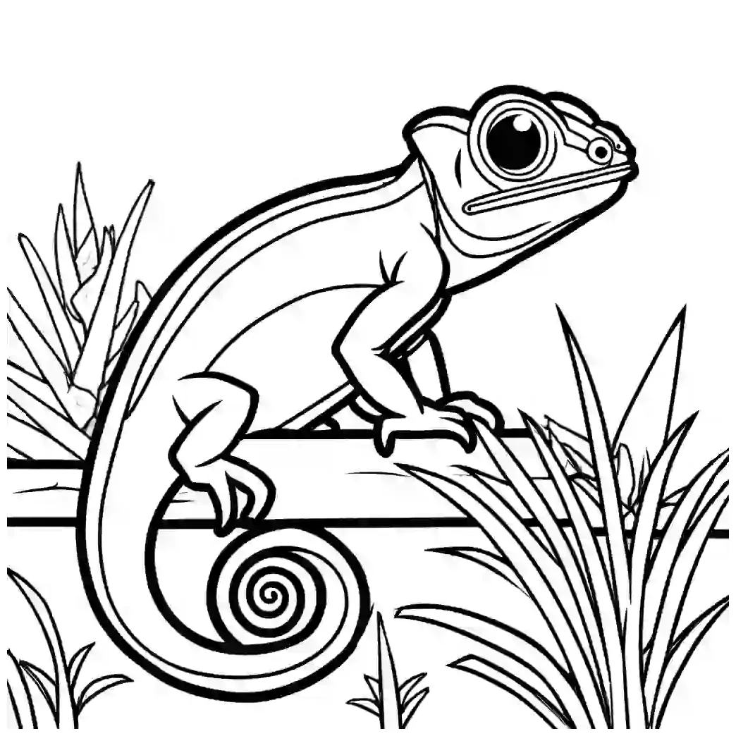 Chameleon habitats coloring page lulu pages